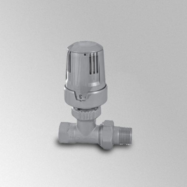 Thermostatic Straight Valve Body + Adjustment Group (Chrome)