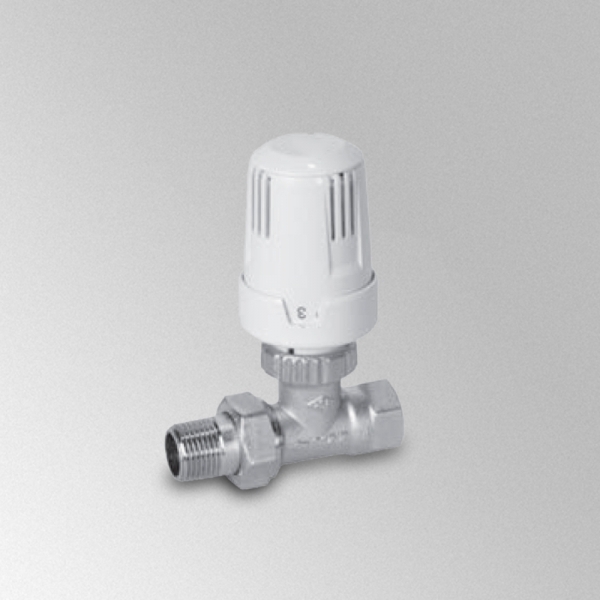 Thermostatic Straight Valve Body + Adjustment Group (White)